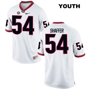 Youth Georgia Bulldogs NCAA #54 Justin Shaffer Nike Stitched White Authentic College Football Jersey RYG8154KS